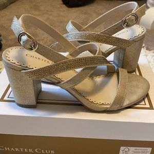 Charter Club LUNAH dress sandal. Size 5 gold metallic.